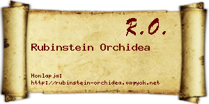 Rubinstein Orchidea névjegykártya